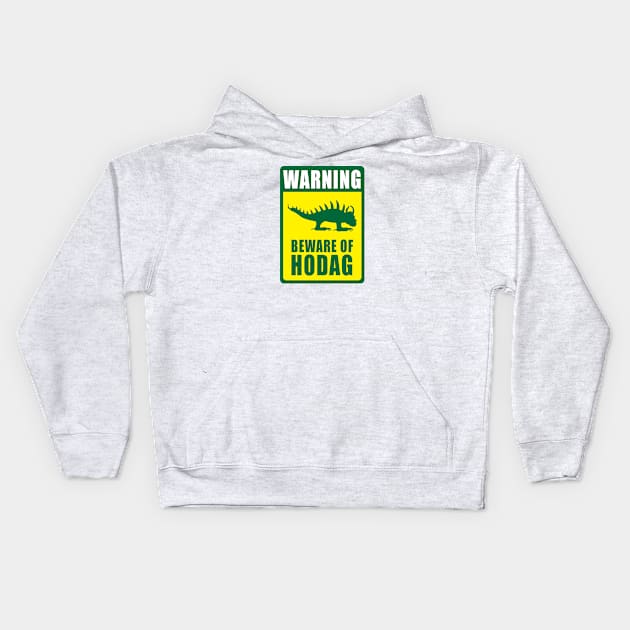 Warning Beware of Hodag Packers Colors Kids Hoodie by BlueSkyTheory